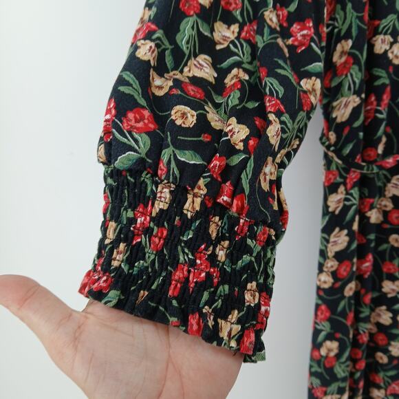 NWT Draper James Floral Knee Length Dress Womens SM Cottage Prairie Romantic - Picture 3 of 9